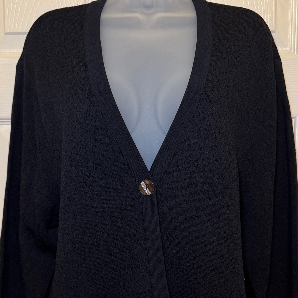 Jones New York Black Dressy Button Closure Cardigan Sweater Size L - Picture 11 of 11